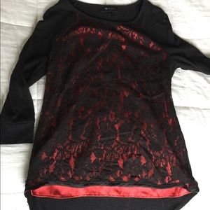 AB Studio Lace overlay black top